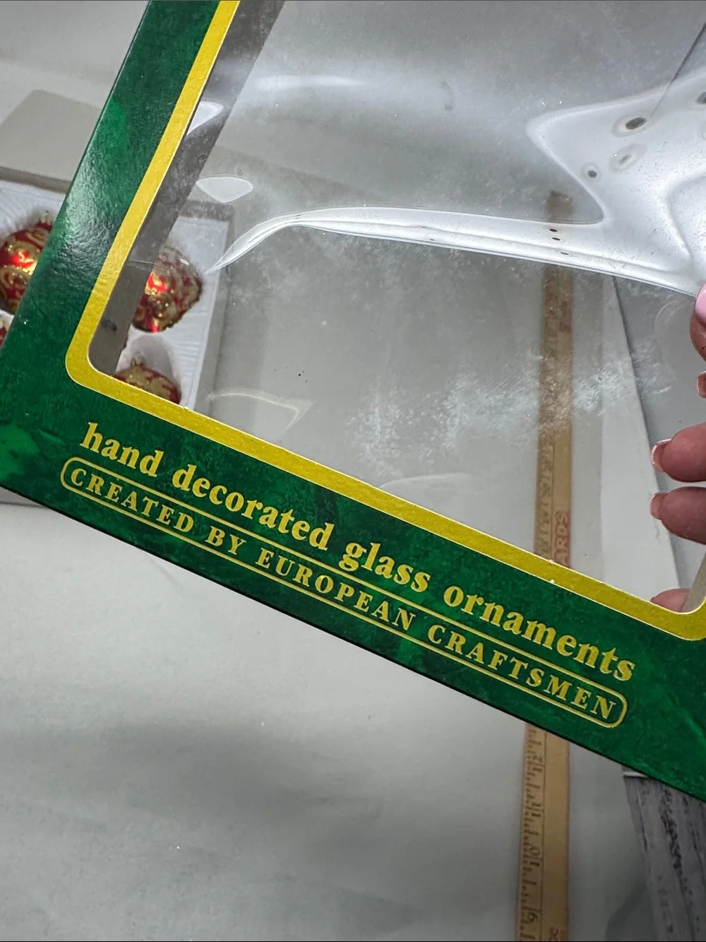 COMMODORE CHRISTMAS CLASSICS TEARDROP ORNAMENTES HAND DECORATED GLASS